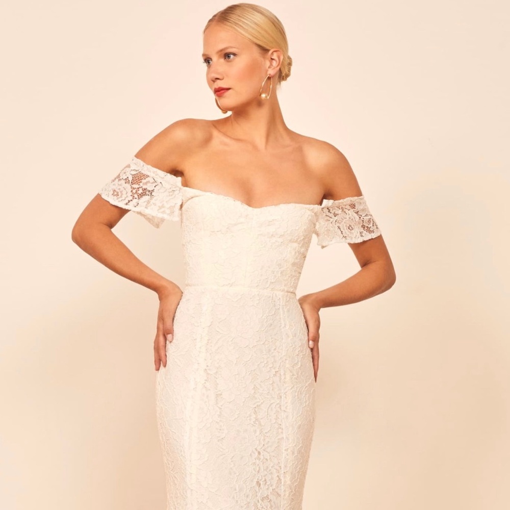 Reformation Mermaid Off the Shoulder Wedding Dress